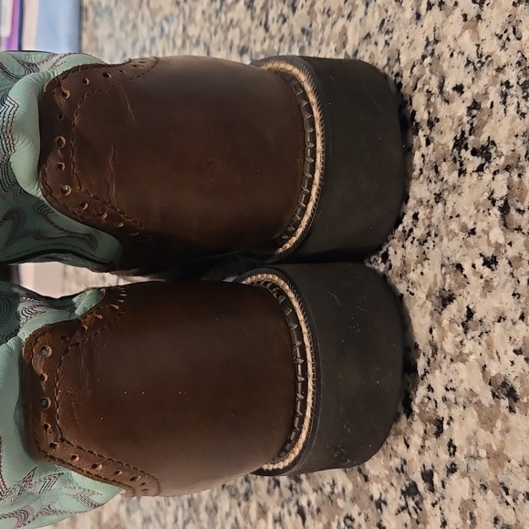 JUSTIN GYPSY CASUAL FOOT WITH BAY APACHE COWHIDE FOOT COWGIRL BOOTS. SIZE 8.5 - Picture 6 of 11